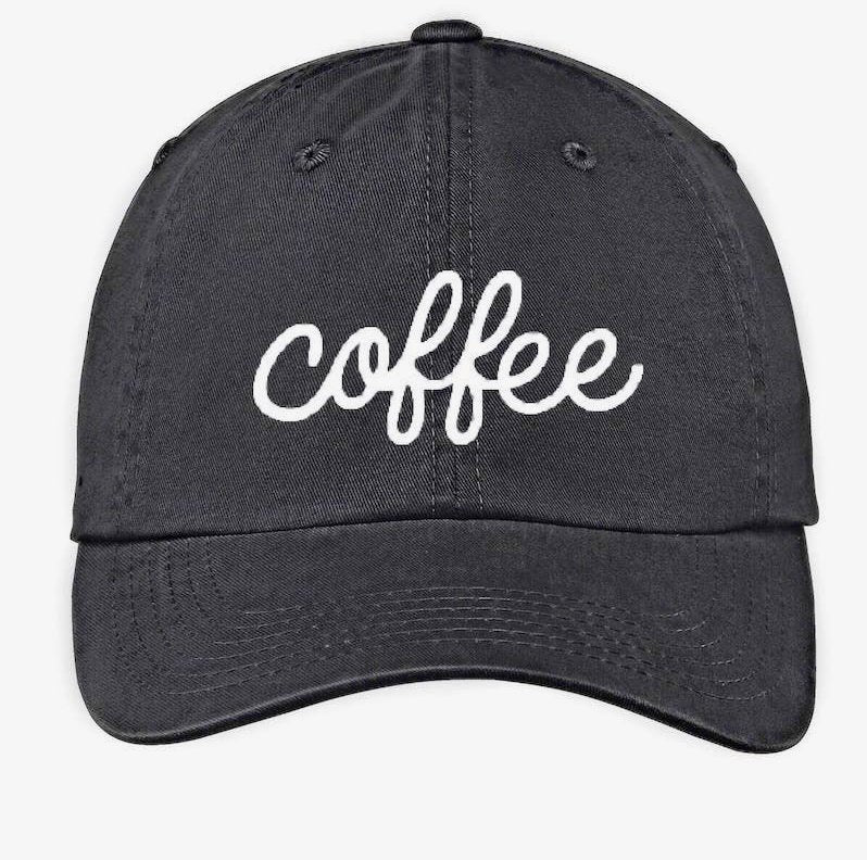 Coffee Cursive Baseball Cap - Tired Mama Co.