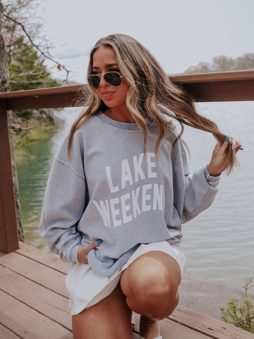 Lake Weekend Corded Sweatshirt - Tired Mama Co.