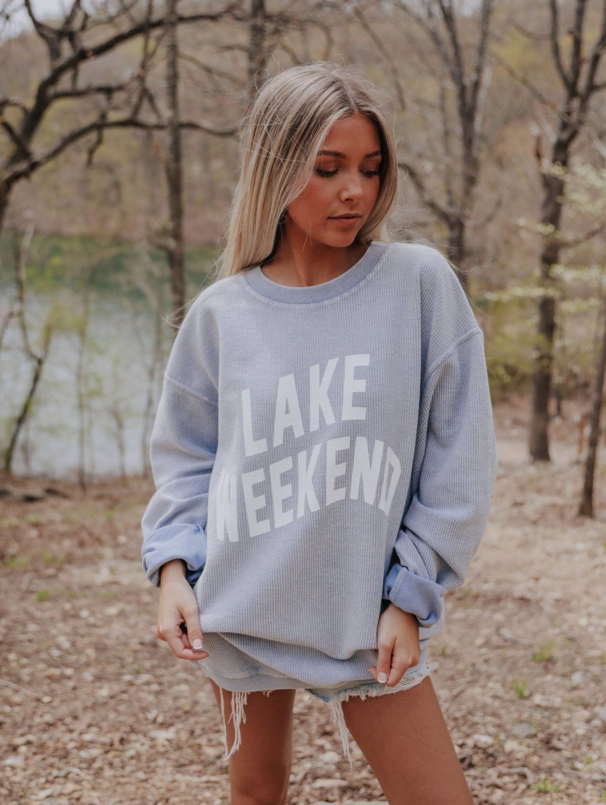 Lake Weekend Corded Sweatshirt - Tired Mama Co.
