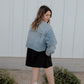 Main Squeeze Cropped Denim Jacket - Tired Mama Co.