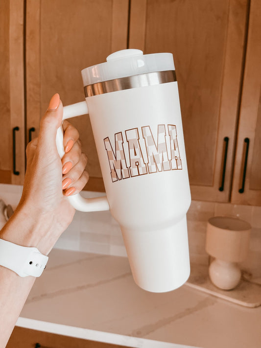 Mama Checkerboard TMC Tumbler, Stanley Dupe - Tired Mama Co.