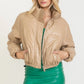 Pleather Puffer Jacket - Tired Mama Co.
