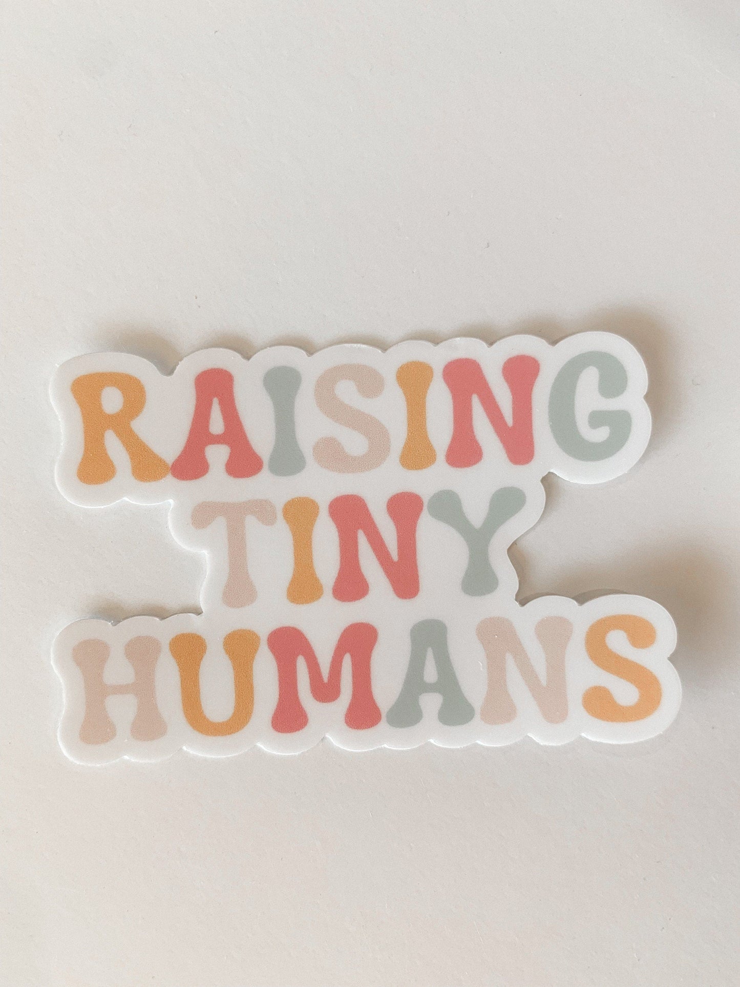 Raising Tiny Humans Sticker | Hydroflask Sticker | Laptop Sticker | Mama Sticker | Water bottle Sticker - Shop Donuts and Daisies