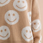 SMILE FACE PATTERN SWEATER - Tired Mama Co.