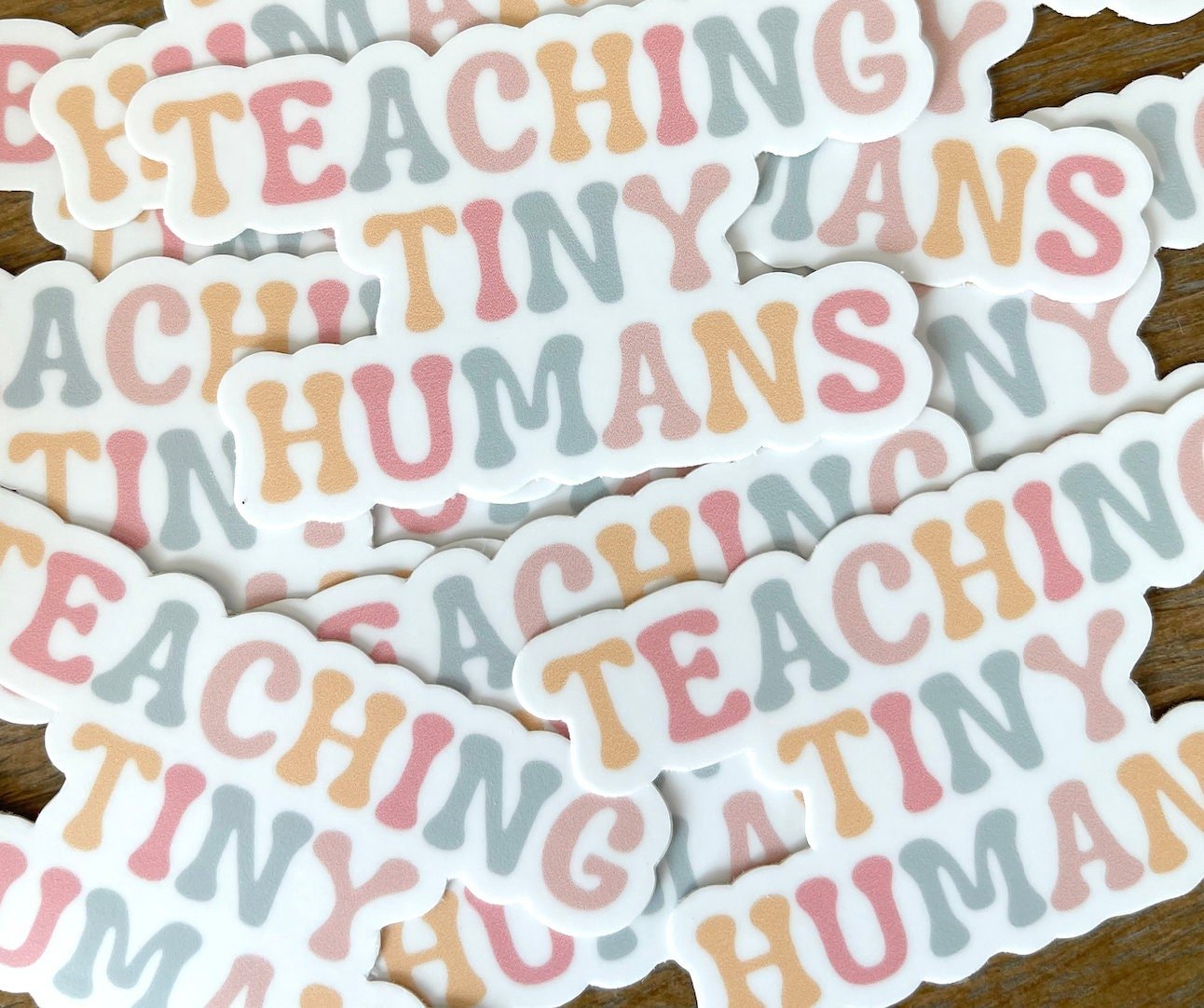Teaching Tiny Humans Sticker | Hydroflask Sticker | Teacher gift | Laptop Sticker | Back to School | Water bottle Sticker | Teacher Stickers - Shop Donuts and Daisies