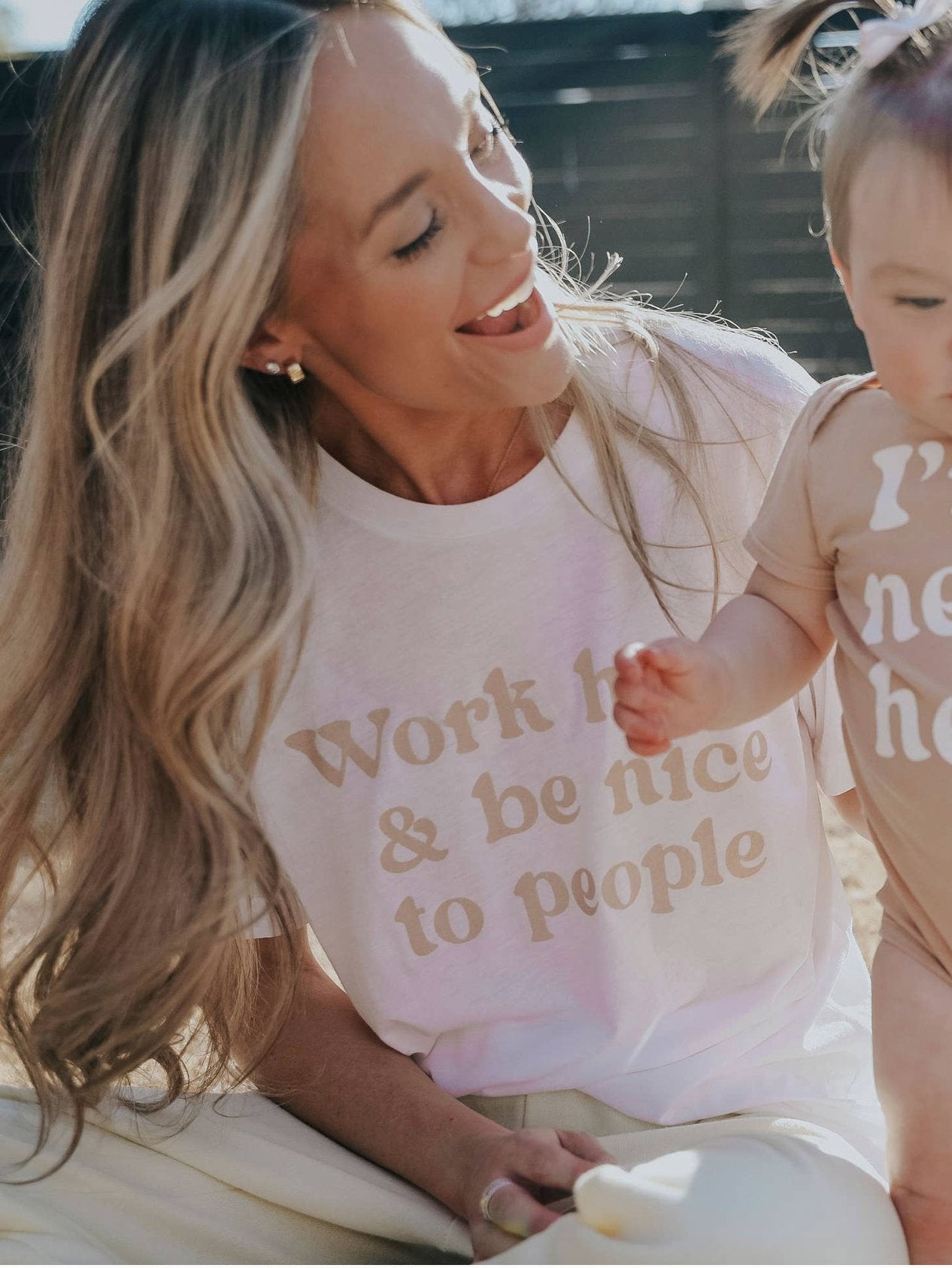 Work Hard and Be Nice Adult Graphic Tee - Tired Mama Co.